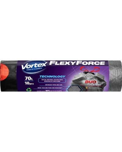 Saci de gunoi Vortex - Flexy Force, 70 l, 10 buc. - 1