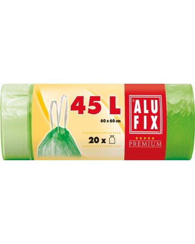 Saci de gunoi cu legături ALUFIX - 45 l, 20 buc., verzi - 1