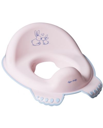 Scaun de toaletă anatomic Tega Baby - Iepurași, roz - 1