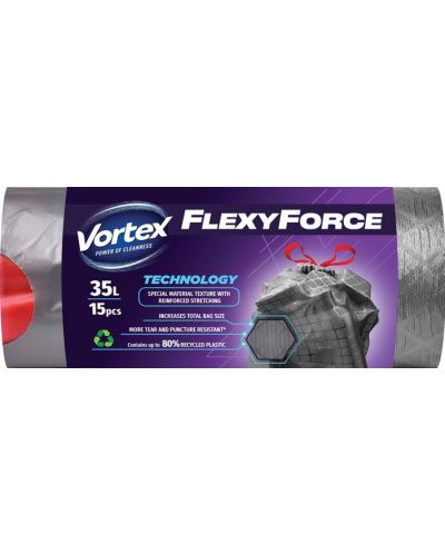 Saci de gunoi Vortex - Flexy Force, 35 l, 15 buc. - 1