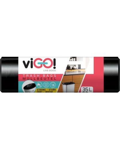 Saci de gunoi viGO! - Standard, 35 l, 50 buc, negru - 1