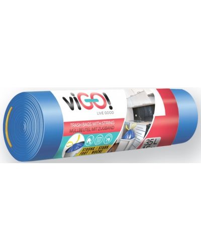 Saci de gunoi cu legături viGO! - Standard, 35 l, 15 buc, albastru - 4