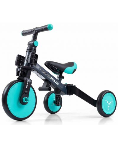 Tricicletă cu control parental 4 în 1 Milly Mally - Optimus Plus, verde - 3