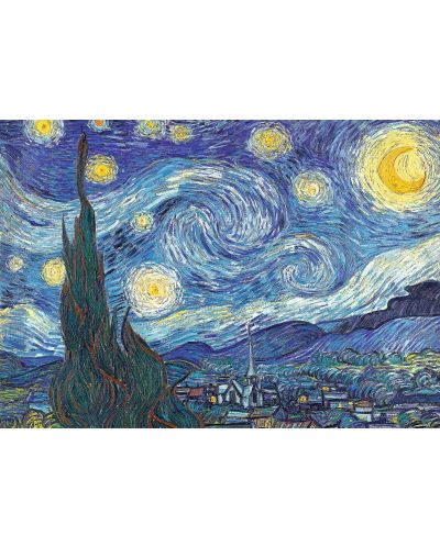 Puzzle Trefl de 1000 piese - Noapte instelata, Vincent Van Gogh - 1
