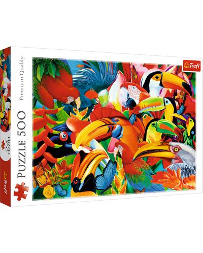 Puzzle Trefl de 500 piese - Pasari colorate, Graham Stevenson - 1