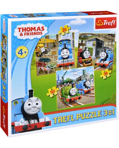 Puzzle Trefl 3 in 1 - Tomas si prietenii - 1