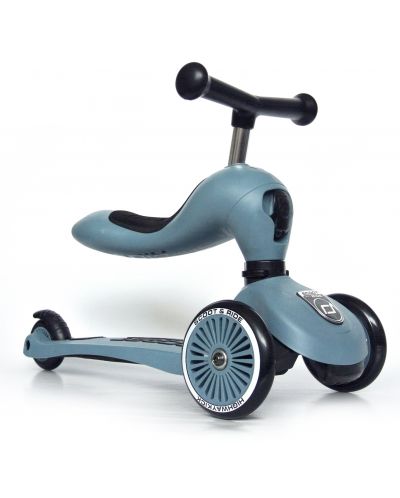 Trotinetă și bicicletă de echilibru 2 în 1 Scoot&Ride - Highwaykick, albastru de oțel - 3