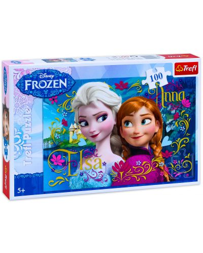 Puzzle Trefl de 100 piese - Anna si Elsa - 1
