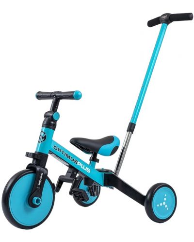 Triciclu cu control parental 4 în 1 Milly Mally - Optimus Plus, albastru - 1