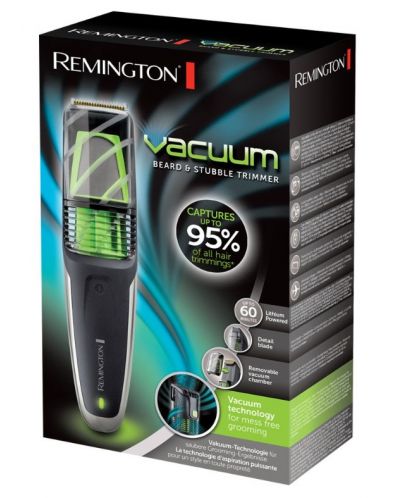 Trimmer Remington - Vacuum Beard & Stubble, negru/verde - 5
