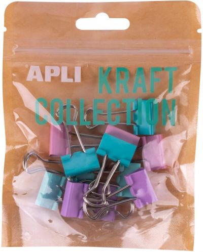Clips metalici colorați Apli Kraft Collection - 19 mm, 12 bucăți  - 1