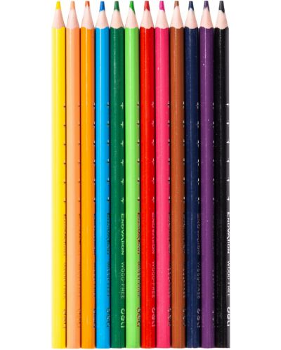 Creioane colorate Deli Enovation - EC112-12, 12 culori, in tub - 2