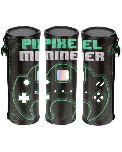 Geantă școlară cilindrică Paso Pixel Miner - Cu 1 fermoar - 1