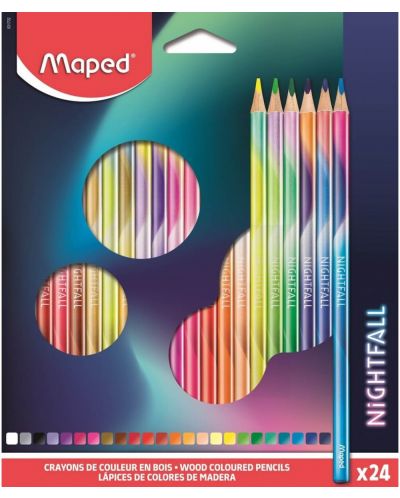 Creioane colorate Maped Nightfall - 24 de culori - 1