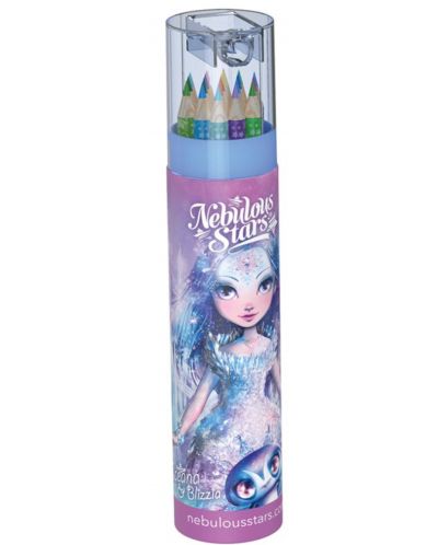 Creioane colorate cu ascuțitor și casetă Nebulous Stars - asortiment - 3