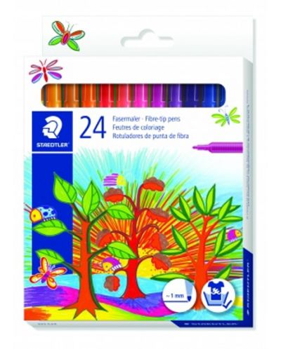 Carioci colorate Staedtler 325 - 24 de culori, cerneala lavabila - 1