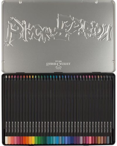 Creioane de culoare Faber-Castell Black Edition - 36 de culori, cutie metalica - 3