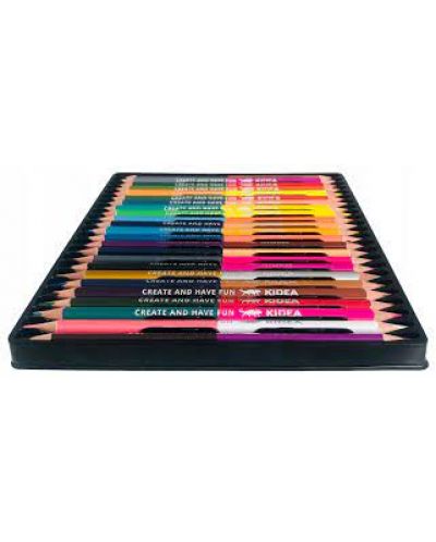 Creioane colorate Kidea - 24 buc, 48 culori, cu doua varfuri - 2