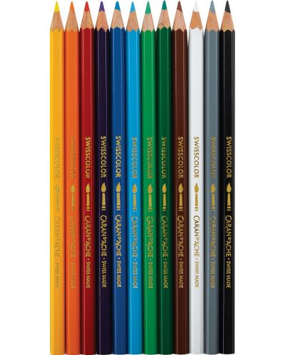 Creioane de acuarelă Caran d'Ache Swisscolor - 12 culori - 2