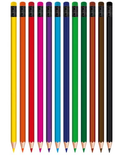 Creioane colorate cu radiera S. Cool - 12 culori - 2