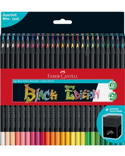 Creioane bicolore Faber-Castell Black Edition - 50 culori  - 1