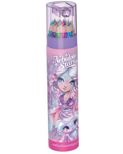 Creioane colorate cu ascuțitor și casetă Nebulous Stars - asortiment - 4