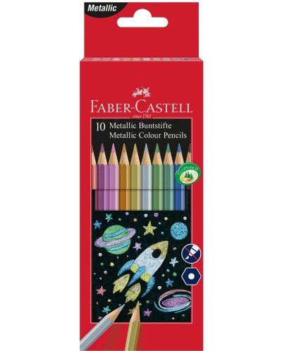 Creioane bicolore Faber-Castell - 10 culori metalice - 1