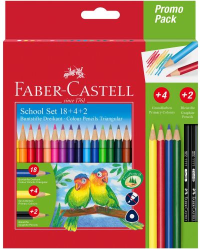 Faber-Castell Creioane colorate triunghiulare - Triunghiulare, 24 bucati - 1