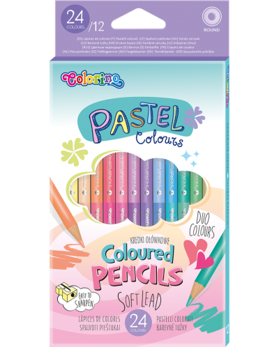 Creioane coloratev Colorino Pastel - 12 culori - 1