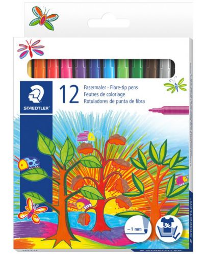 Carioci colorate Staedtler 325 - 12 culori, spalare usoara - 1