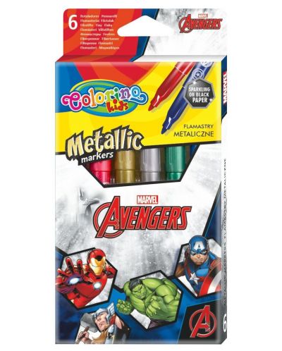 Markere colorate Colorino - Marvel Avengers, 6 culori - 1