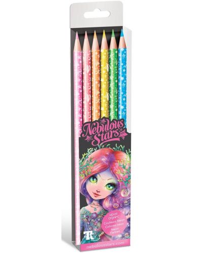 Creioane colorate Nebulous Stars - Culori neon, 6 bucati - 1
