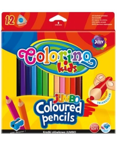 Creioane colorate Colorino Kids - Jumbo, 12 culori - 1