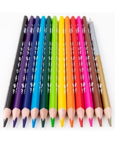 Colorino Disney Frozen II Creioane colorate triunghiulare 12 culori +1 (cu ascutitoare) - 2