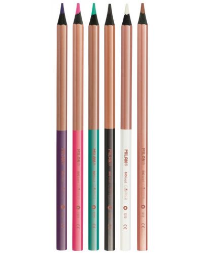 Creioane colorate Milan Copper - 3.5 mm, 6 culori - 2