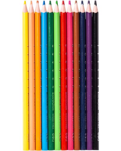 Creioane colorate Deli Enovation - EC113-12, 12 culori - 2