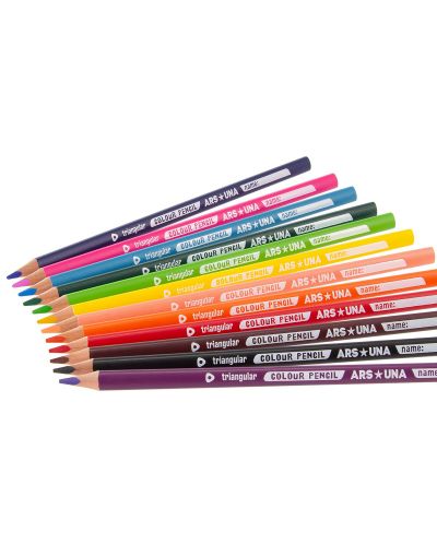 Creioane colorate triunghiulare Ars Una - 12 culori - 2