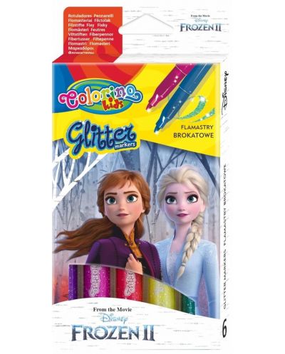 Colorino Disney Frozen II Glitter markere metalice 6 culori - 1