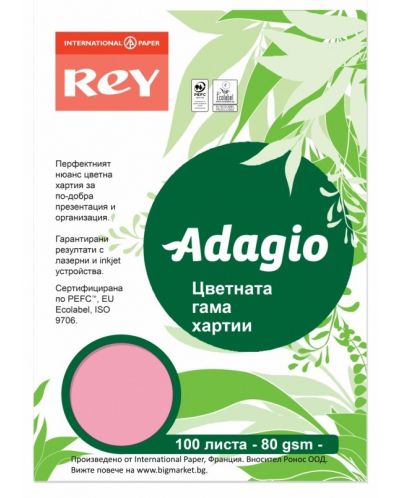 Hartie colorata pentru copiator Rey Adagio - Candy, A4, 80 g, 100 coli - 1