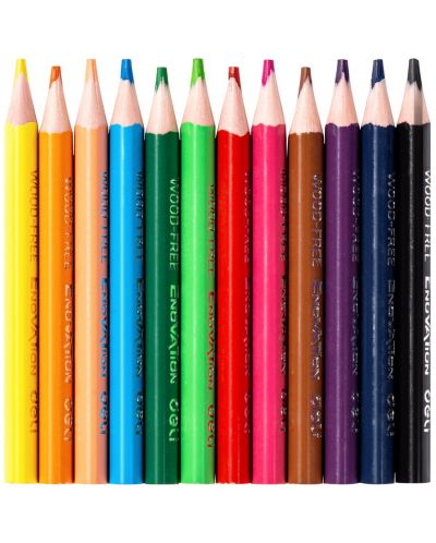 Creioane colorate Deli Enovation - EC114-12, Mini size, 12 culori - 2