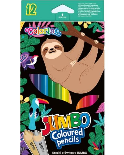 Creioane colorate Colorino - Jumbo Wildkid, 12 culori - 1
