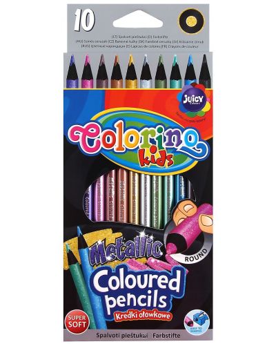 Creioane colorate Colorino Kids - metalice, 10 culori - 1