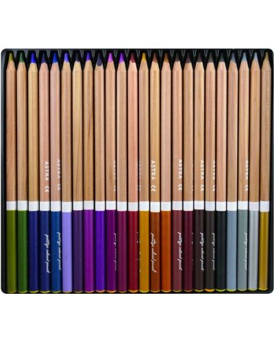 Creioane colorate acuarelă Astra Prestige - În cutie metalică, 48 culori - 2