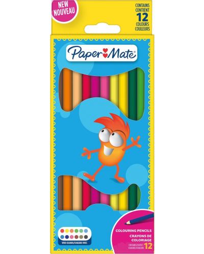 Creioane de colorat Paper Mate Kids - 12 culori - 1