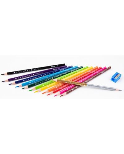 Colorino Disney Junior Minnie Creioane colorfate triunghiulare 12 culori + 1 (cu ascutitoare) - 2