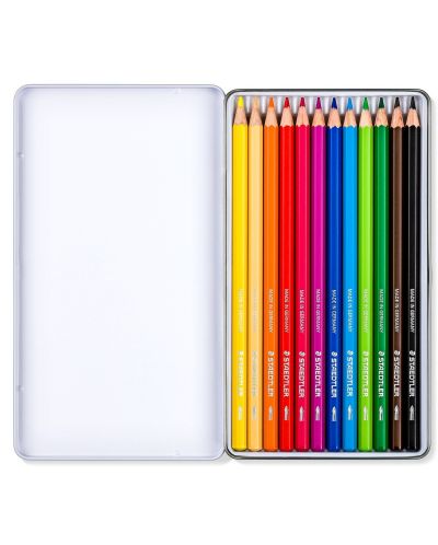 Creioane colorate acuarela Staedtler DJ – 12 culori, cutie metalica - 2