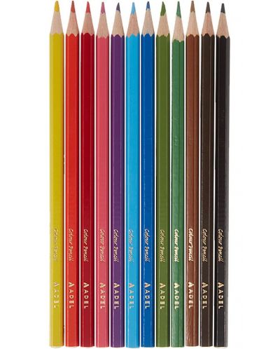 Creioane colorate Adel - 12 culori, în tub - 2