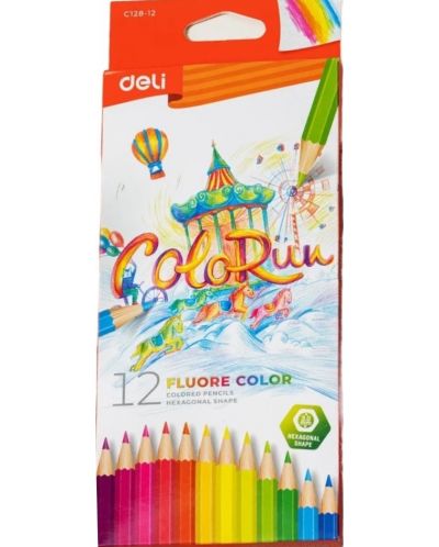 Creioane colorate Deli Colorun - EC128-12, 12 culori - 1