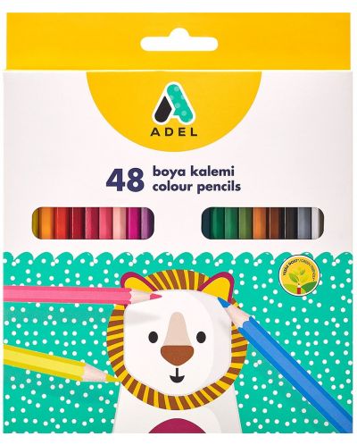 Creioane colorate Adel - 48 de culori - 1