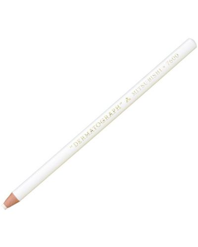 Creion colorat Uni Dermatograf - alb, pe baza de ulei - 1